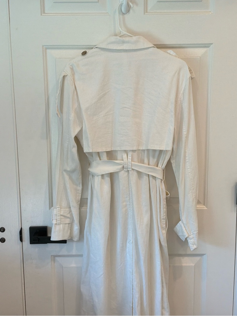 a new day White Double-Breasted Trench Coat with Belt - Picture 2 of 2